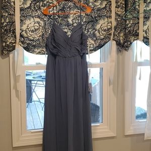 Dusty Blue Lily Chiffon Reverly bridesmaid dress